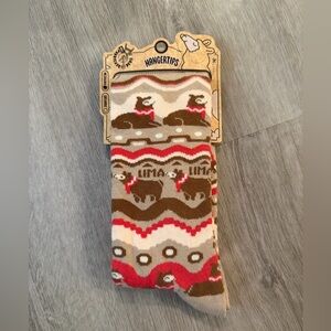 Llama Patterned Casual Socks - Brown and Red